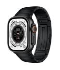 For Apple Watch 46mm / 49mm / 45mm / 44mm Integrated I-Shaped Quick Release Titanium Alloy Watch Band(Black)