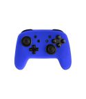 For Nintendo Switch Pro Game Handle Solid Color Silicone Protective Cover(Blue)