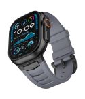 For Apple Watch Ultra / Ultra 2 49mm Stainless Steel Buckle Fluororubber Watch Band(Grey Black)