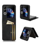 For ZTE nubia Flip2 Skin-feeling Half-split Card Slot Folding Phone Case(Black)