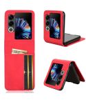 For ZTE nubia Flip2 Skin-feeling Half-split Card Slot Folding Phone Case(Red)