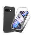 For Google Pixel 9a Full Body Shockproof Clear Gradient Phone Case with PET Film(Black)