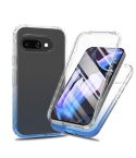 For Google Pixel 9a Full Body Shockproof Clear Gradient Phone Case with PET Film(Blue)
