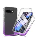 For Google Pixel 9a Full Body Shockproof Clear Gradient Phone Case with PET Film(Purple)