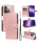 For OPPO A5 Pro 5G Global Embossed Sunflower Pattern Flip Leather Phone Case(Rose Gold)