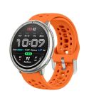 For Amazfit Active 2 Silver Buckle Silicone Sport Watch Band(Orange)