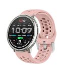 For Amazfit Active 2 Silver Buckle Silicone Sport Watch Band(Pink)
