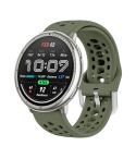 For Amazfit Active 2 Silver Buckle Silicone Sport Watch Band(Army Green)