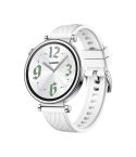 Kalebol 18mm Universal Textured Silicone Silver Buckle Strap(White)