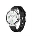 Kalebol 18mm Universal Textured Silicone Silver Buckle Strap(Black)