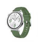 Kalebol 18mm Universal Textured Silicone Silver Buckle Strap(Spruce Green)