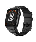 For Apple Watch 46mm / 49mm / 45mm / 44mm Kalebol High Stretch Silicone Armor Watch Band(Black)