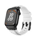 For Apple Watch 46mm / 49mm / 45mm / 44mm Kalebol High Stretch Silicone Armor Watch Band(Black White)