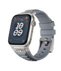 For Apple Watch 46mm / 49mm / 45mm / 44mm Kalebol High Stretch Silicone Armor Watch Band(Titanium Grey)