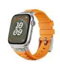 For Apple Watch 46mm / 49mm / 45mm / 44mm Kalebol High Stretch Silicone Armor Watch Band(Titanium Orange)