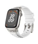 For Apple Watch 46mm / 49mm / 45mm / 44mm Kalebol High Stretch Silicone Armor Watch Band(Titanium White)