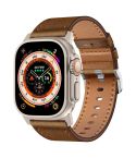 For Apple Watch 46mm / 49mm / 45mm / 44mm Kalebol Genuine Leather Watch Band(Titanium Dark Brown)