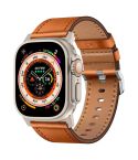 For Apple Watch 46mm / 49mm / 45mm / 44mm Kalebol Genuine Leather Watch Band(Titanium Brown)