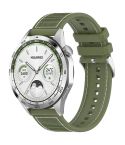 22mm Kalebol Ordinary Silver Buckle Hybrid Nylon Braid Silicone Watch Band(Green)