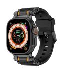 For Apple Watch 46mm / 49mm / 45mm / 44mm Armor Gear Silicone Watch Band(Black)