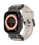For Apple Watch 46mm / 49mm / 45mm / 44mm Armor Gear Silicone Watch Band(Black Starlight)