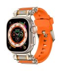 For Apple Watch 46mm / 49mm / 45mm / 44mm Armor Gear Silicone Watch Band(Titanium Orange)