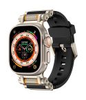 For Apple Watch 46mm / 49mm / 45mm / 44mm Armor Gear Silicone Watch Band(Titanium Black)