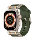 For Apple Watch 46mm / 49mm / 45mm / 44mm Armor Gear Silicone Watch Band(Titanium Green)