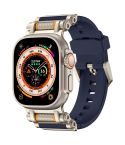 For Apple Watch 46mm / 49mm / 45mm / 44mm Armor Gear Silicone Watch Band(Titanium Blue)