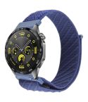 22mm Twill Nylon Loop Hook and Loop Fastener Watch Band(Dark Blue)