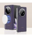 For OPPO Find N5 GKK Ultra-thin Plain Leather Hinge MagSafe Phone Case(Purple)