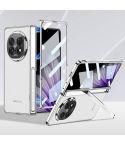 For OPPO Find N5 GKK Magnetic Fold Hinge Side Holder Plain Leather Film Integrated Phone Case(White)