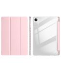 For Xiaomi Redmi Pad SE 11 3-Fold Clear Acrylic Leather Tablet Case(Pink)