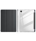 For Xiaomi Redmi Pad SE 11 3-Fold Clear Acrylic Leather Tablet Case(Black)