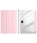 For Honor Pad 9 3-Fold Clear Acrylic Leather Tablet Case(Pink)