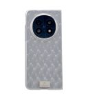 For OPPO Find N5 Transparent Edge Peacock Texture Phone Case(Gray)