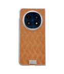 For OPPO Find N5 Transparent Edge Peacock Texture Phone Case(Orange)