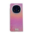 For OPPO Find N5 Transparent Edge Scale Texture Phone Case(Rose Red)