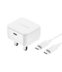 Baseus Smart Charge 20W Type-C Charger Set with 1m 60W Type-C to Type-C Cable, Plug: UK Plug(White)