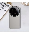 For Xiaomi 15 Ultra JSR Plain Leather Phone Case with Adapter Ring(Grey)