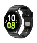 22mm Solid Color Reverse Buckle Fluororubber Watch Band(Black)