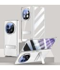 For OPPO Find N5 HD Integrated Transparent Electroplating Axis Hinge Fold Holder Phone Case(Silver)