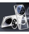 For Xiaomi 15 Ultra Ice-transparent Metal Lens Holder MagSafe Plating Phone Case(White Sand Silver)
