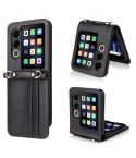 For ZTE nubia Flip2 Crossbody Card Bag PU Folding Phone Case(Black)