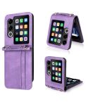 For ZTE nubia Flip2 Crossbody Card Bag PU Folding Phone Case(Purple)