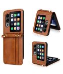 For ZTE nubia Flip2 Crossbody Card Bag PU Folding Phone Case(Brown)