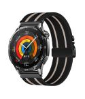 22mm Parachute Buckle Stripe Nylon Elastic Braided Watch Band(Black Starlight)