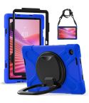 For Lenovo Tab 10.1 2025 / ZhaoYang K10c Silicone Hybrid PC Tablet Case with Holder & Shoulder Strap(Blue)