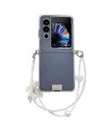 For ZTE nubia Flip2 TPU Side Buckle Bead Bracelet Portable Phone Case(Transparent)