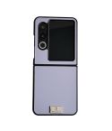 For ZTE nubia Flip2 Morandi Solid Color Leather Texture Phone Case(Purple)